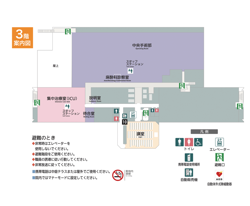 中央手術部・集中治療室など